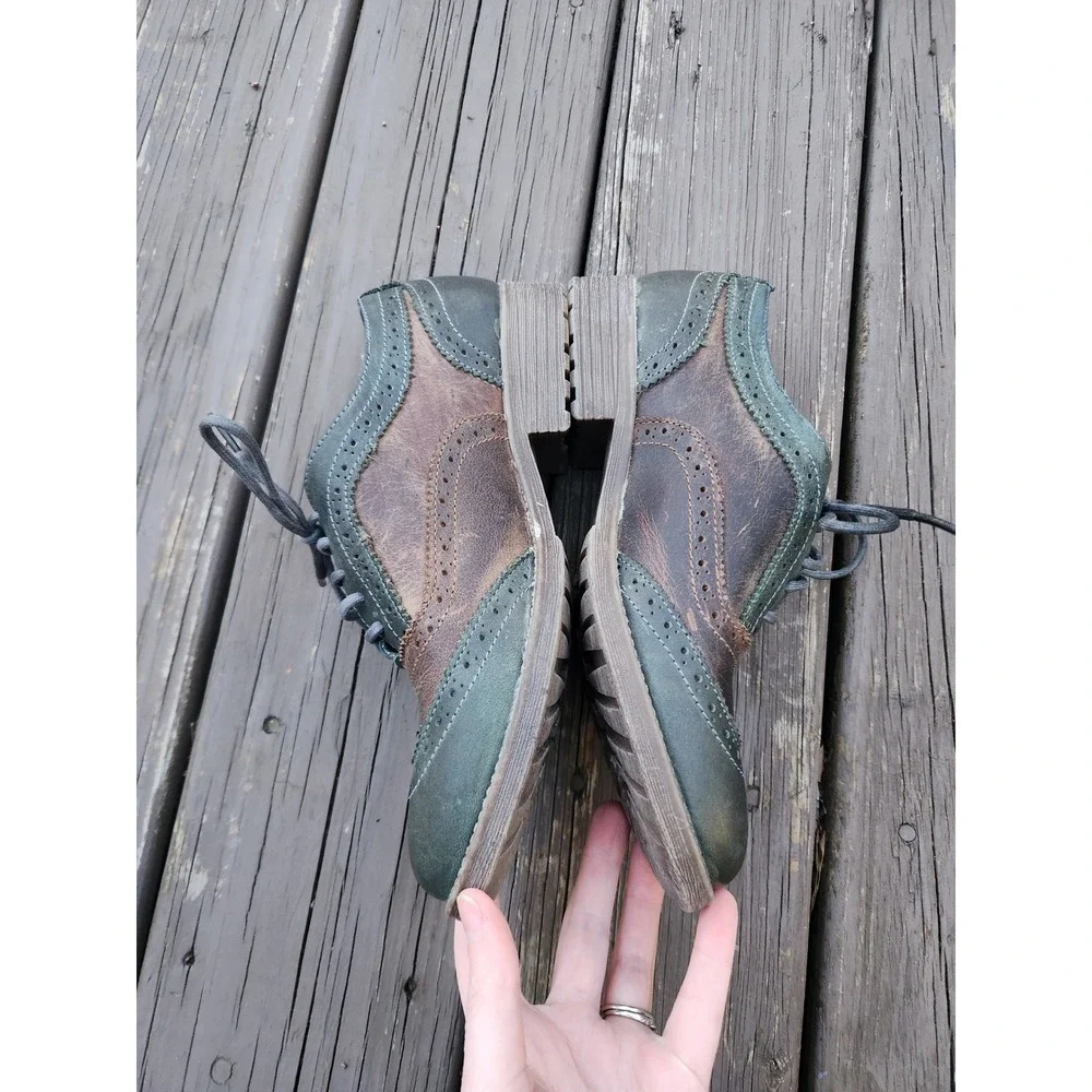 Bed Stu | Lita Wingtip Oxford Lace-up Loafer Flat Boho Grunge Grandpacore 9 - Picture 3 of 8